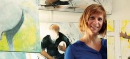 Lucie LLONG, artiste peintre du mouvement peint le rugby