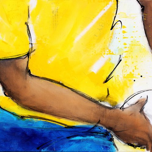 Art sport rugby : Peinture sur toile d'une passe et d'un ballon en gros plan lors d'un match de rugby