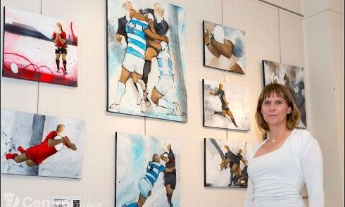 Art Presse rugby : Lucie LLONG expose ses peintures à la mairie de Royat
