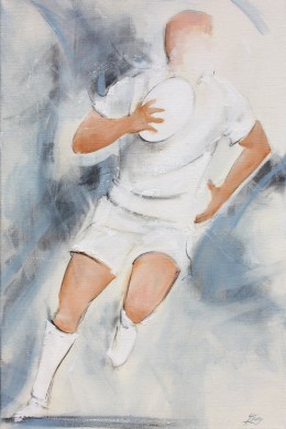Art sport rugby : Peinture sur toile d'un joueur de rugby
