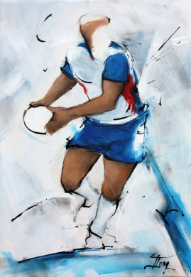 Art sport rugby : Peinture sur toile du R3CA ( Rugby Club Clermont Cournon d'auvergne) Fédérale 3