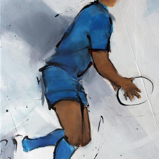 Art SPORT Rugby : Peinture sur toile d'un joueur de rugby du Castres olympique (CO)
