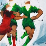 Art sport rugby : Peinture sur toile de la section paloise vs stade toulousain en top 14