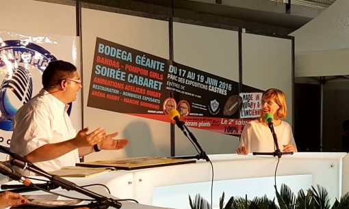 Lucie LLONG expose ses peintures sur le rugby au salon du rugby de castres