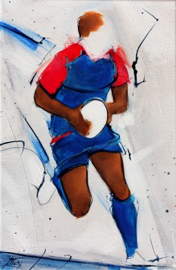 Tableau art sport rugby : Peinture sur toile FCG lors d'un match de TOP 14