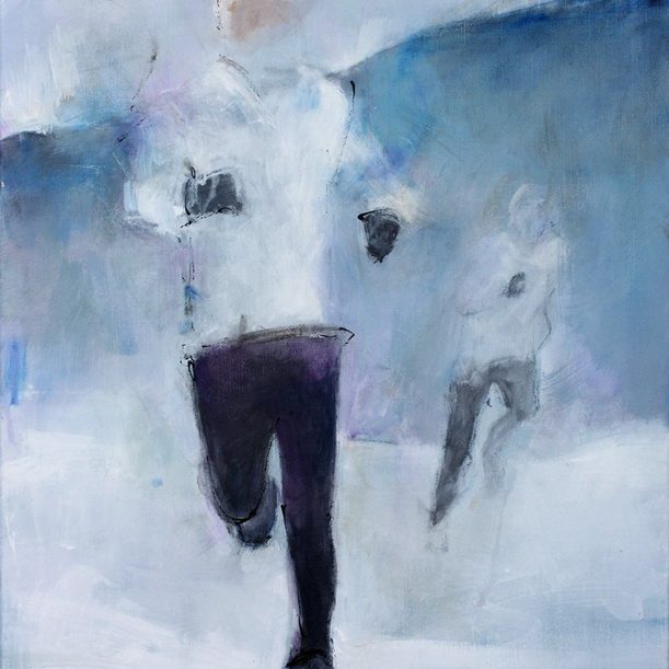 Art sport running trail : Trail runner painting on canvas