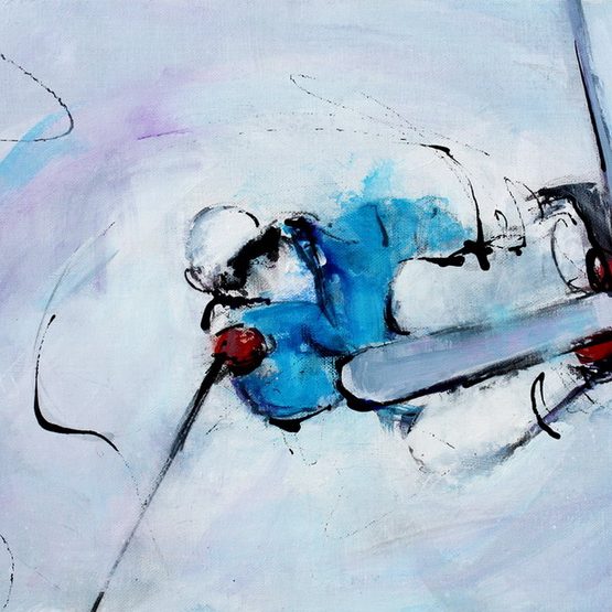 Art : Peinture sur toile sur le ski extrême