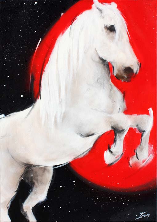 Art chevaux : Peinture sur toile d' un cheval