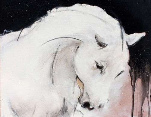 horses artwork : horse riding painting