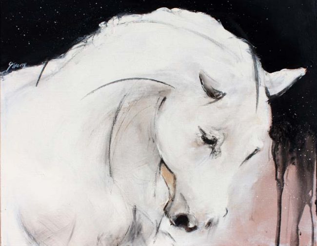 Art chevaux : Peinture sur toile d' un cheval