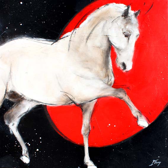 tableau Art chevaux : Peinture sur toile d' un magnifique étalon