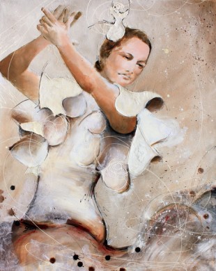 Art : Peinture sur toile d'une danseuse de flamenco