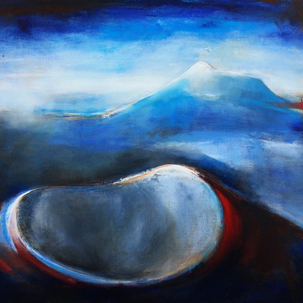 Art Paysage : Peinture sur toile des volcans Puy Pariou et Puy de Dome dans la chaine des puys en auvergne prés de Clermont Ferrand