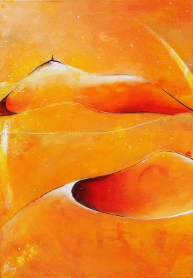 Art Paysage : Peinture sur toile des volcans Puy Pariou et Puy de Dome dans la chaine des puys en auvergne