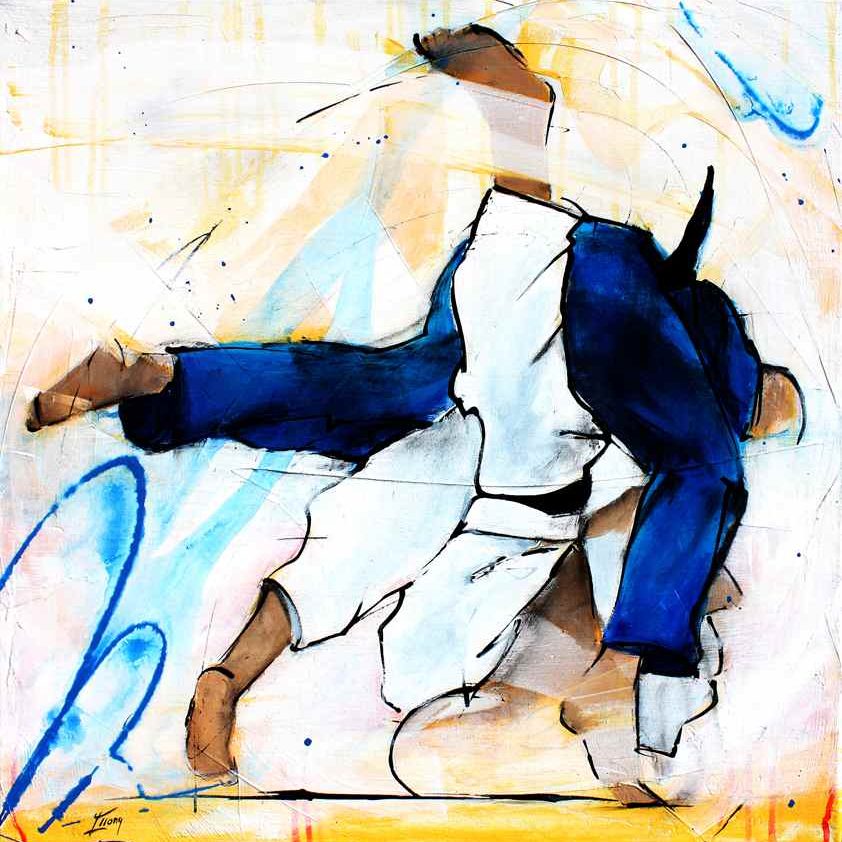 Tableau Art sport judo : Peinture sur toile sur le judo