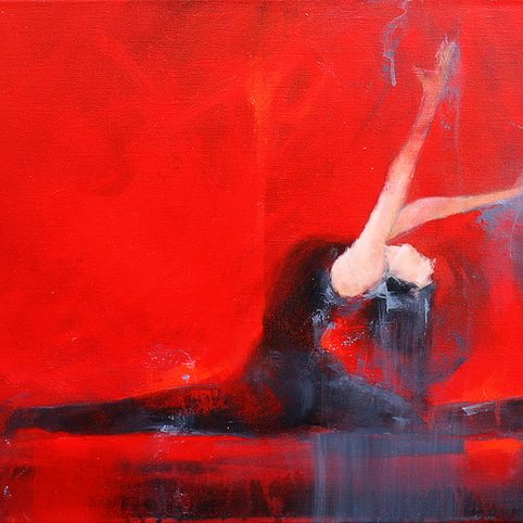 Art Pole Dance : Peinture sur toile d'une danseuse dans un cabaret
