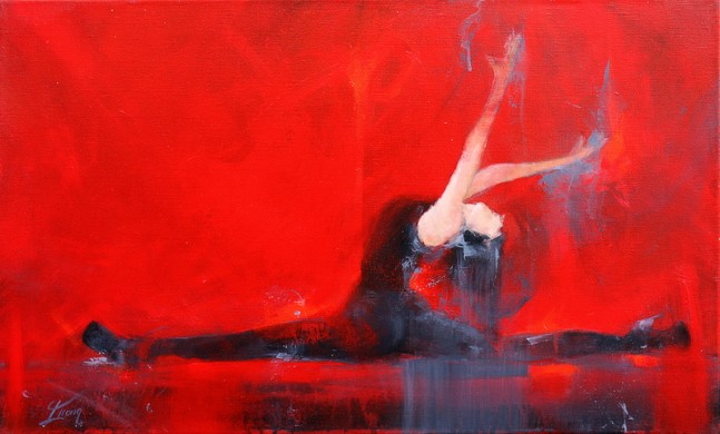 Art Pole Dance : Peinture sur toile d'une danseuse dans un cabaret