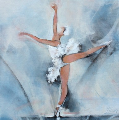 Art Danse Ballet : Peinture sur toile d'une danseuse de ballet
