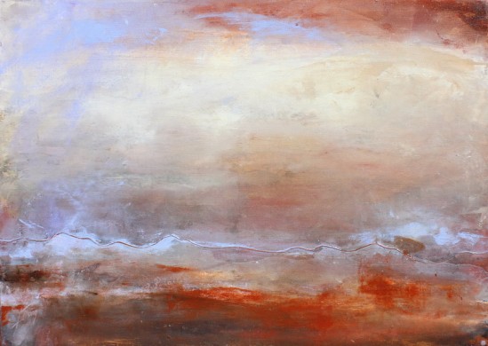 Tableau Art Paysage : Peinture sur toile des volcans du massif du sancy et de la chaîne des puys avec le Puy Pariou et Puy de Dome en auvergne prés de Clermont Ferrand dans le massif central