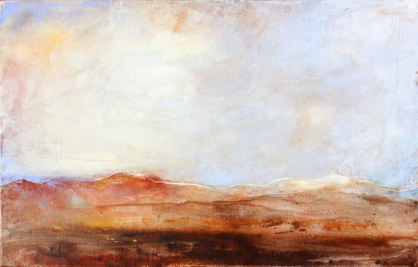 Tableau Art Paysage : Peinture sur toile des volcans du massif du sancy et de la chaîne des puys avec le Puy Pariou et Puy de Dome en auvergne prés de Clermont Ferrand dans le massif central
