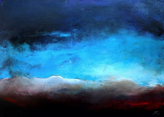 Tableau Art Paysage : Peinture sur toile des volcans auvergnats du massif du sancy et de la chaîne des puys avec le Puy Pariou et Puy de Dome en auvergne prés de Clermont Ferrand dans le massif central