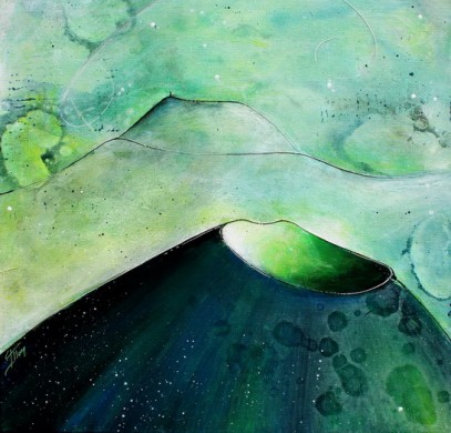 Tableau Art Paysage : Peinture sur toile des volcans de la chaîne des puys avec le Puy de come et Puy de Dome en Auvergne près de Clermont Ferrand