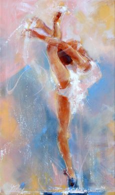 Art painting sport ballet classic dance: Canvas painting of a ballet star dancer