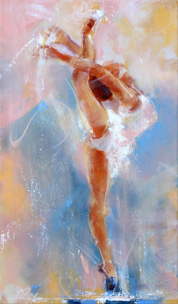 Art tableau sport danse classique ballet : Peinture sur toile d'une danseuse étoile de ballet