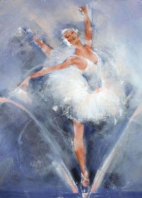 Art painting sport ballet classic dance: Canvas painting of a ballet star dancer