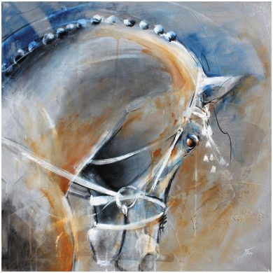 art painting canvas sport horse riding: the beautiful posture of a dressage horse