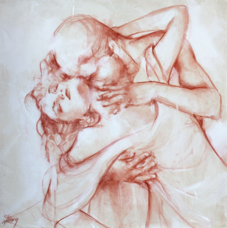 tableau peinture sur toile art : la passion, la sensualité et l'amour d'un couple