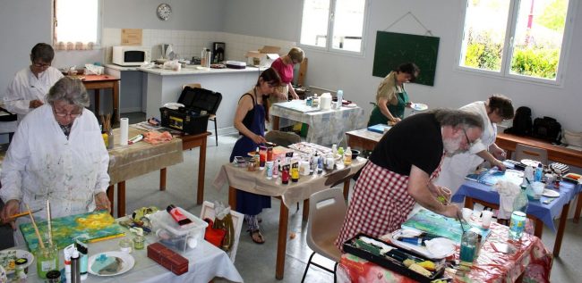 art stage de peinture technique mixte matière encre et pigment champeix issoire clermont ferrand auvergne