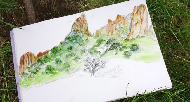 stage de peinture carnet de voyage vallée de chaudefour - Puy de Dôme - Auvergne par Lucie LLONG