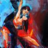 art artwork dance tango : Tango sensual acrylic painting of a dancing couple