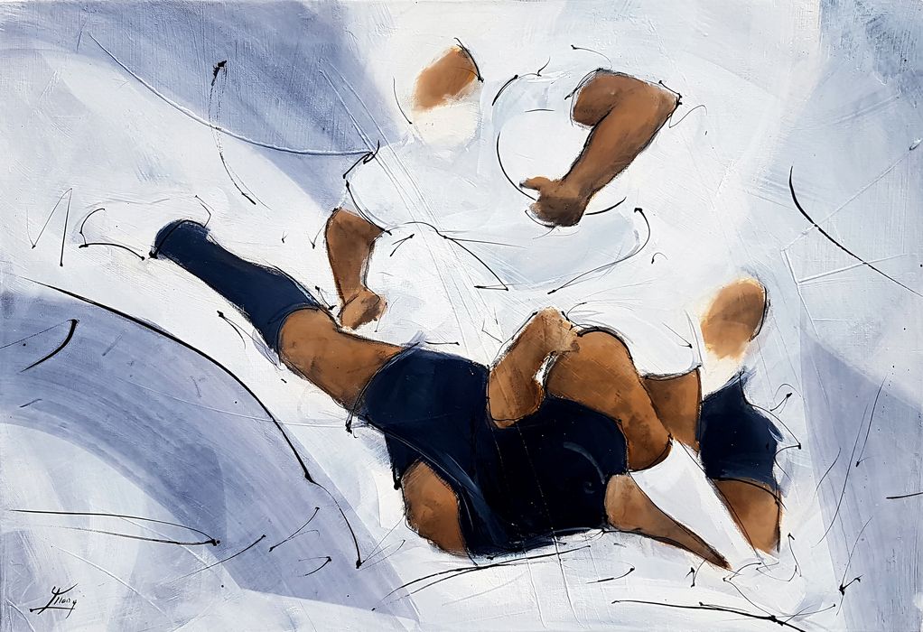 art peinture tableau sport collectif rugby : peinture sur toile avec les All Blacks