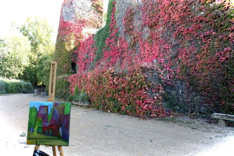 Stage en extérieur sur le motif - peinture - Usson - Puy de Dôme -Auvergne