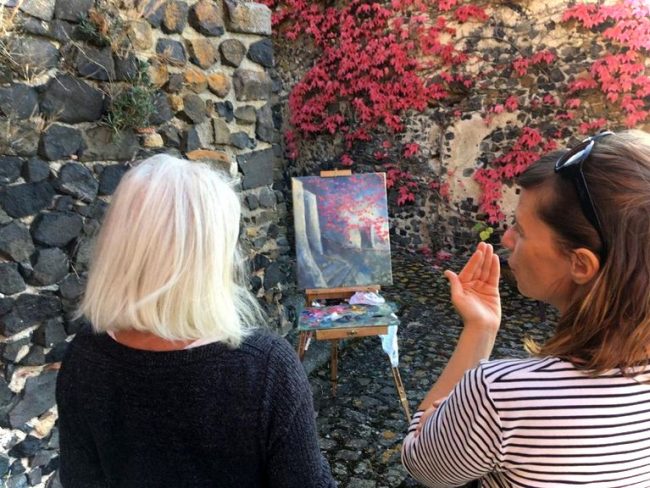 Stage en extérieur sur le motif - peinture - Usson - Puy de Dôme -Auvergne