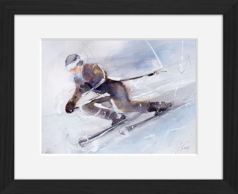ART_tableau_peinture_aquarelle_cadre_sport_ski_1_SI