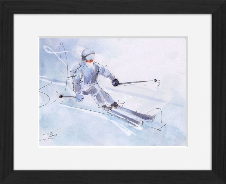 ART_tableau_peinture_aquarelle_cadre_sport_ski_2_SI