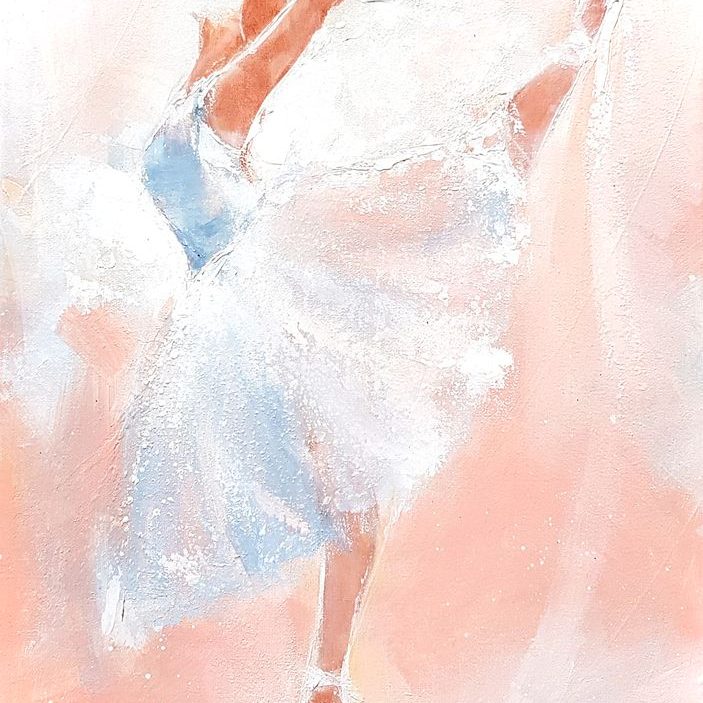 Dance and ballet painting on canvas by Lucie LLONG, sport and dance painter