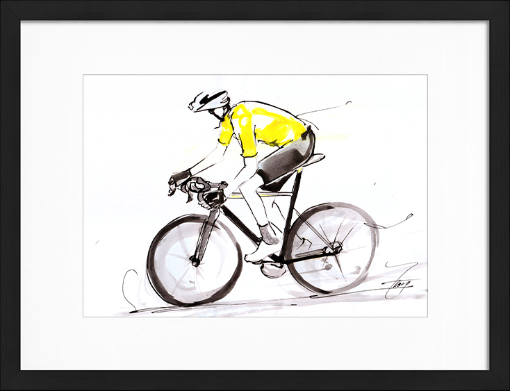 art_peinture_cadre_encre_velo_cyclisme_tour_de_france