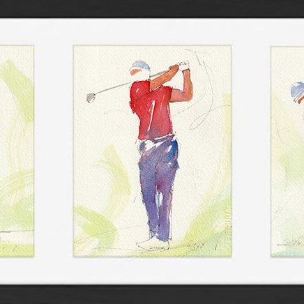 art peinture aquarelle cadre golf