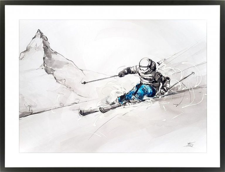 art_peinture_encre_sport_hiver_ski_cervin_alpes_SI