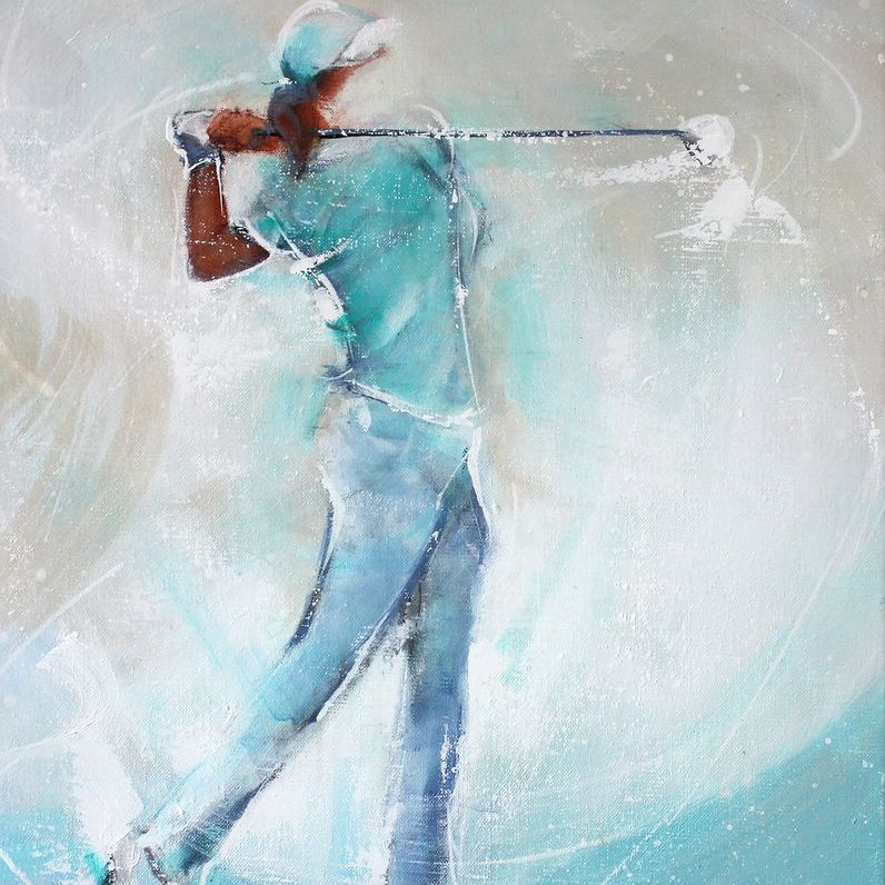 Art Peinture sport Golf : Golf player on the fairway