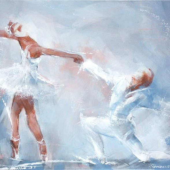 art painting dance ballet couple swan lake