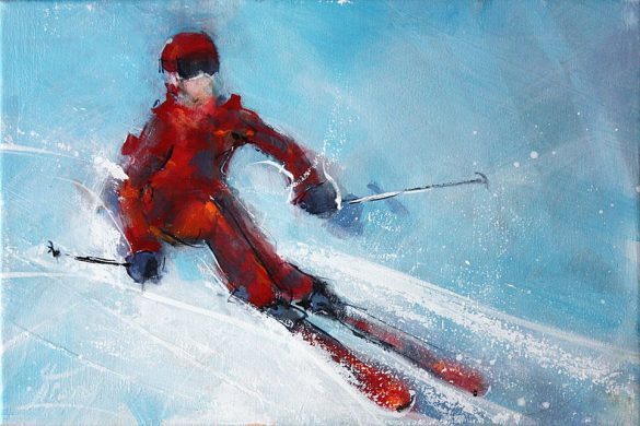 Art sport ski painting