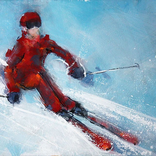 Art sport ski painting