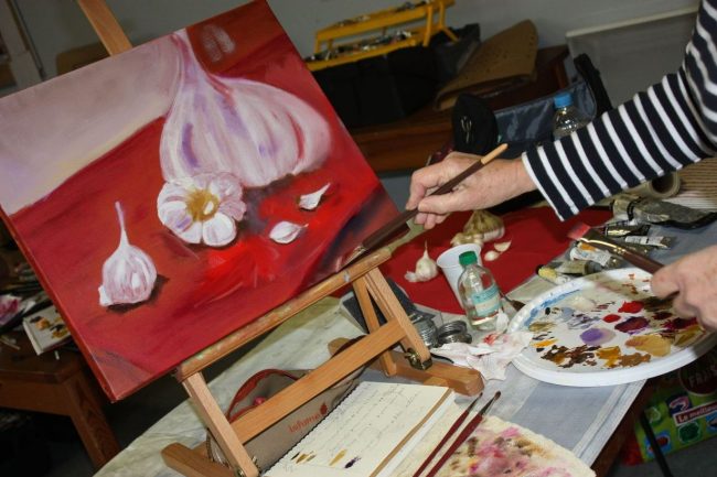 stage de peinture à l'huile - la nature morte - Champeix - Puy-de-Dôme - Auvergne - animé par Lucie LLONG