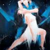 art peinture danse contemporaine : tableau d'un couple de danseurs complice et sensuel
