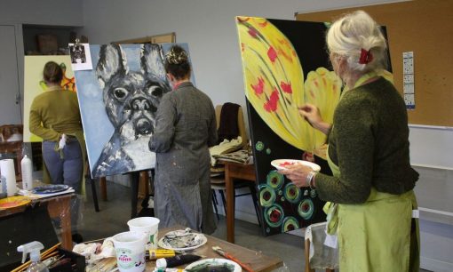 art stage peinture grand format POPART : les photos du stage - Champeix - Puy-de-dôme - Auvergne Rhône Alpes